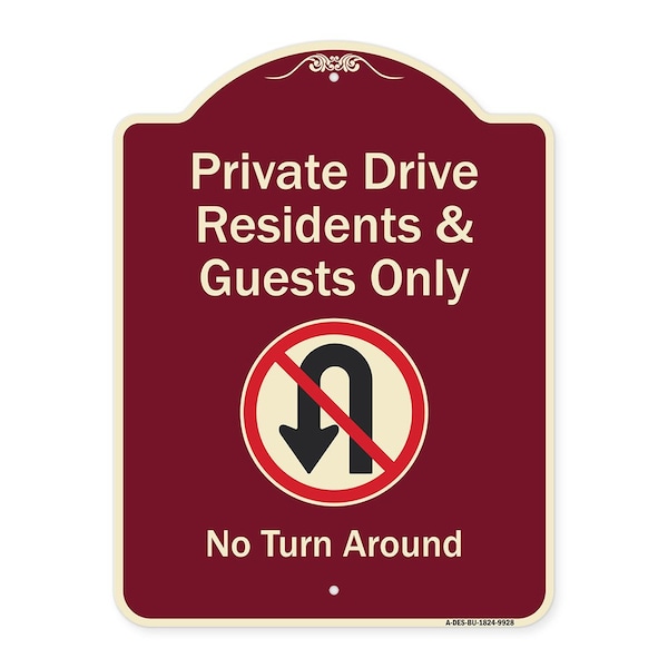 Designer Series-Private Drive Residents And Guests Only No Turn Around With Sy, 24" H, BU-1824-9928
